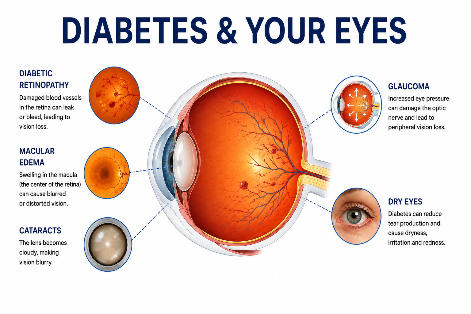 eye conditions caused by diabetes infographic